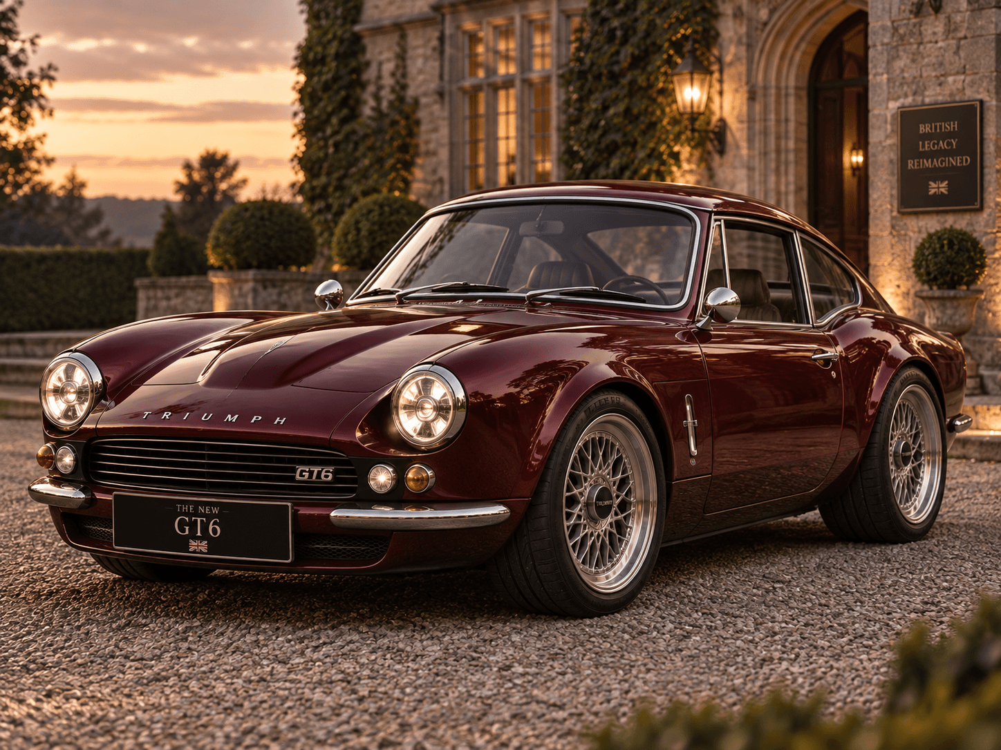 Burgundy Ormond GT6 coachbuilt concept